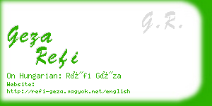 geza refi business card